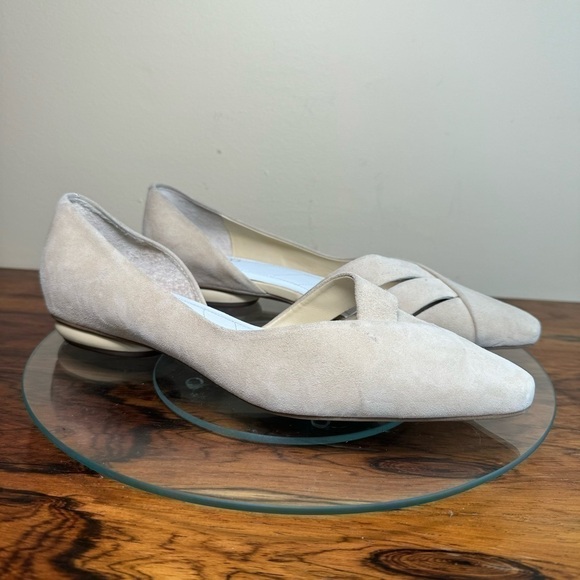 Franco Sarto Braela Almond Toe d'Orsay Flat in sand suede - Picture 5 of 16